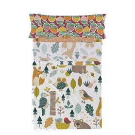 Jeu de draps HappyFriday Moshi Moshi Harvestwood Multicouleur Lit 1 persone 2 Pièces