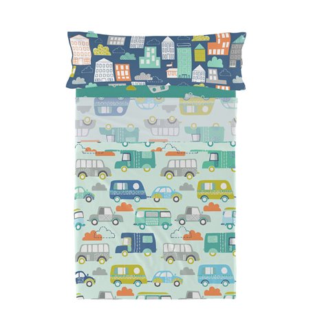 Jeu de draps HappyFriday Moshi Moshi Holidays  Multicouleur Lit 1 persone 2 Pièces