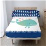 Jeu de draps HappyFriday Moshi Moshi Whale Multicouleur Lit 1 persone 2 Pièces