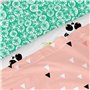 Jeu de draps HappyFriday Moshi Moshi Panda garden Rose Lit 1 persone 2 Pièces