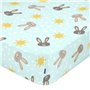 Drap housse HappyFriday MOSHI MOSHI Bleu Multicouleur 60 x 120 x 14 cm Lapin