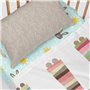 Drap housse HappyFriday MOSHI MOSHI Bleu Multicouleur 60 x 120 x 14 cm Lapin