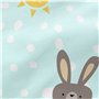 Drap housse HappyFriday MOSHI MOSHI Bleu Multicouleur 60 x 120 x 14 cm Lapin
