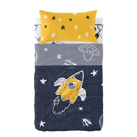 Jeu de draps HappyFriday Mr Fox Starspace Multicouleur Lit de bébé 2 Pièces