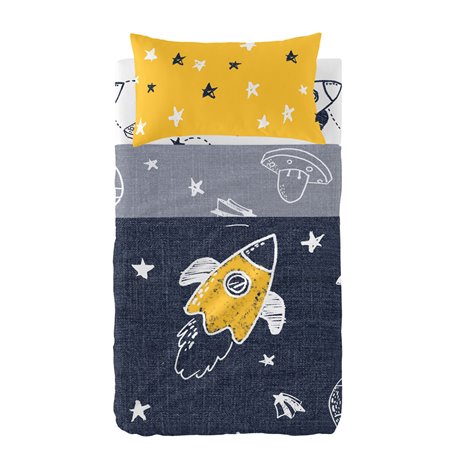 Jeu de draps HappyFriday Mr Fox Starspace Multicouleur Lit de bébé 2 Pièces