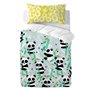 Taie d'oreiller HappyFriday Moshi Moshi Panda garden blue Multicouleur 50 x 75 cm