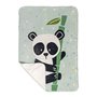 Couverture HappyFriday Moshi Moshi Panda Garden Blue Multicouleur Microfibre 110 x 140 cm