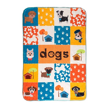 Couverture HappyFriday Mr Fox Dogs Multicouleur Microfibre 110 x 140 cm (Chien)