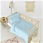 Parure de couette HappyFriday Basic Kids Bleu Lit de bébé 2 Pièces