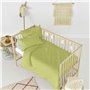 Parure de couette HappyFriday Basic Kids Vert Lit de bébé 2 Pièces