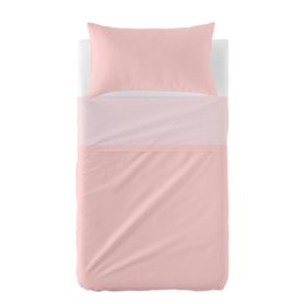 Jeu de draps HappyFriday BASIC KIDS Rose clair Lit de bébé 2 Pièces