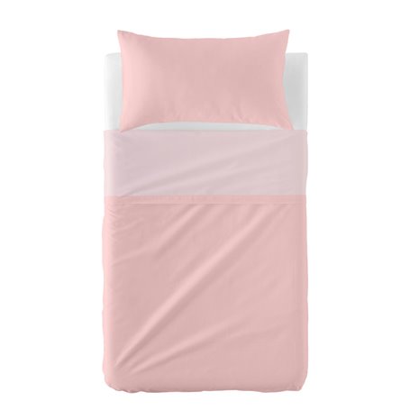 Jeu de draps HappyFriday BASIC KIDS Rose clair Lit de bébé 2 Pièces