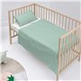 Jeu de draps HappyFriday BASIC KIDS Menthe Lit de bébé 2 Pièces