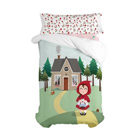 Parure de couette HappyFriday Mr Fox Red riding hood  Multicouleur Lit 1 persone 2 Pièces