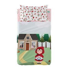 Jeu de draps HappyFriday Mr Fox Red Riding Hood Multicouleur Lit de bébé 2 Pièces