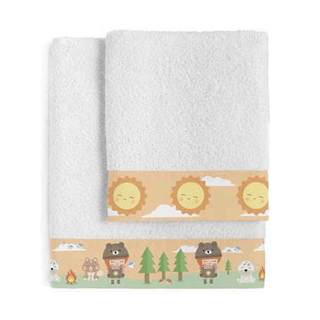 Ensemble de serviettes de toilette HappyFriday Happynois Camping Multicouleur 2 Pièces