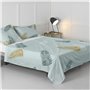 Drap HappyFriday Blanc Foliage Mint Multicouleur 180 x 270 cm