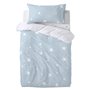 Parure de couette HappyFriday Basic Kids Bleu Lit de bébé 2 Pièces