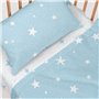 Jeu de draps HappyFriday Basic Kids Little star Bleu Lit de bébé 2 Pièces