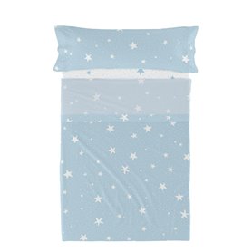 Jeu de draps HappyFriday Basic Kids Little star Bleu Lit 1 persone 2 Pièces