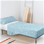 Jeu de draps HappyFriday Basic Kids Little star Bleu Lit 1 persone 2 Pièces