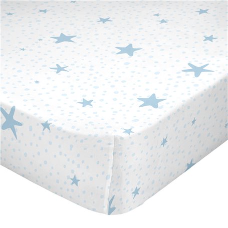 Drap housse HappyFriday BASIC KIDS Bleu 105 x 200 x 32 cm