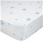 Drap housse HappyFriday BASIC KIDS Bleu Blanc 60 x 120 x 14 cm Etoiles