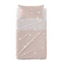 Jeu de draps HappyFriday Basic Kids Little star Rose Lit de bébé 2 Pièces