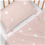 Jeu de draps HappyFriday Basic Kids Little star Rose Lit de bébé 2 Pièces