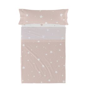 Jeu de draps HappyFriday Basic Kids Little star Rose Lit 1 persone 2 Pièces