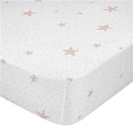 Drap housse HappyFriday BASIC KIDS Rose 105 x 200 x 32 cm