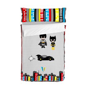 Housse de couette non rembourrée HappyFriday Mr Fox Bat Multicouleur 105 x 200 cm