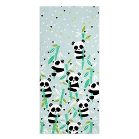 Serviette de toilette HappyFriday Moshi Moshi Panda Garden Blue Multicouleur 70 x 150 cm