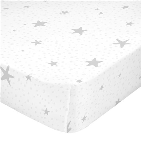 Drap housse HappyFriday BASIC KIDS Gris 90 x 200 x 32 cm