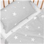 Jeu de draps HappyFriday Basic Kids Little star Gris Lit de bébé 2 Pièces