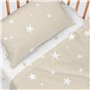 Jeu de draps HappyFriday Basic Kids Little star Beige Lit de bébé 2 Pièces