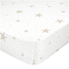 Drap housse HappyFriday BASIC KIDS Beige 105 x 200 x 32 cm