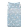 Jeu de draps HappyFriday Basic Kids Clouds Bleu Lit de bébé 2 Pièces