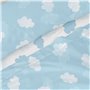 Jeu de draps HappyFriday Basic Kids Clouds Bleu Lit 1 persone 180 x 270 cm 2 Pièces