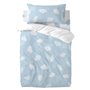 Parure de couette HappyFriday Basic Kids Bleu Lit de bébé 2 Pièces