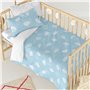 Parure de couette HappyFriday Basic Kids Bleu Lit de bébé 2 Pièces