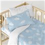 Parure de couette HappyFriday Basic Kids Bleu Lit de bébé 2 Pièces