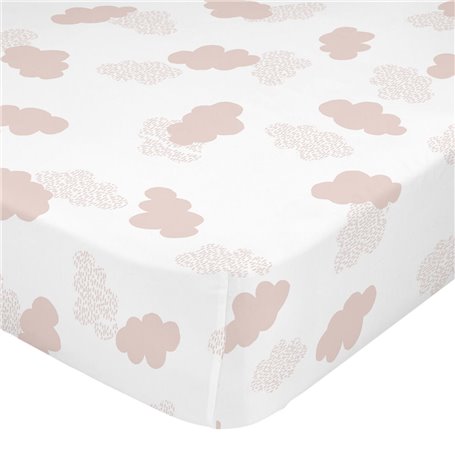 Drap housse HappyFriday BASIC KIDS Rose 105 x 200 x 32 cm