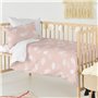 Parure de couette HappyFriday Basic Kids Rose Lit de bébé 2 Pièces