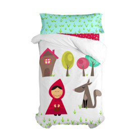 Parure de couette HappyFriday Mr Fox Grandma  Multicouleur Lit 1 persone 2 Pièces