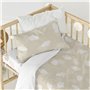 Drap housse HappyFriday BASIC KIDS Blanc Beige 70 x 140 x 14 cm Nuages