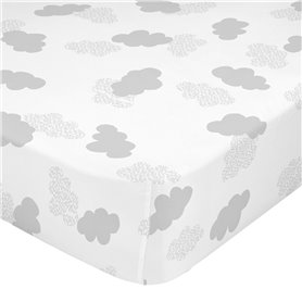 Drap housse HappyFriday BASIC KIDS Gris 105 x 200 x 32 cm