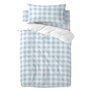 Parure de couette HappyFriday Basic Kids Bleu Lit de bébé Vichy 2 Pièces