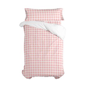 Parure de couette HappyFriday Basic Kids Rose Lit 1 persone Vichy 2 Pièces