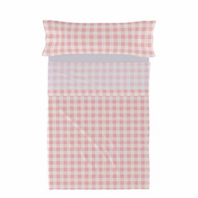 Jeu de draps HappyFriday Basic Kids Vichy Rose Lit 1 persone 180 x 270 cm 2 Pièces